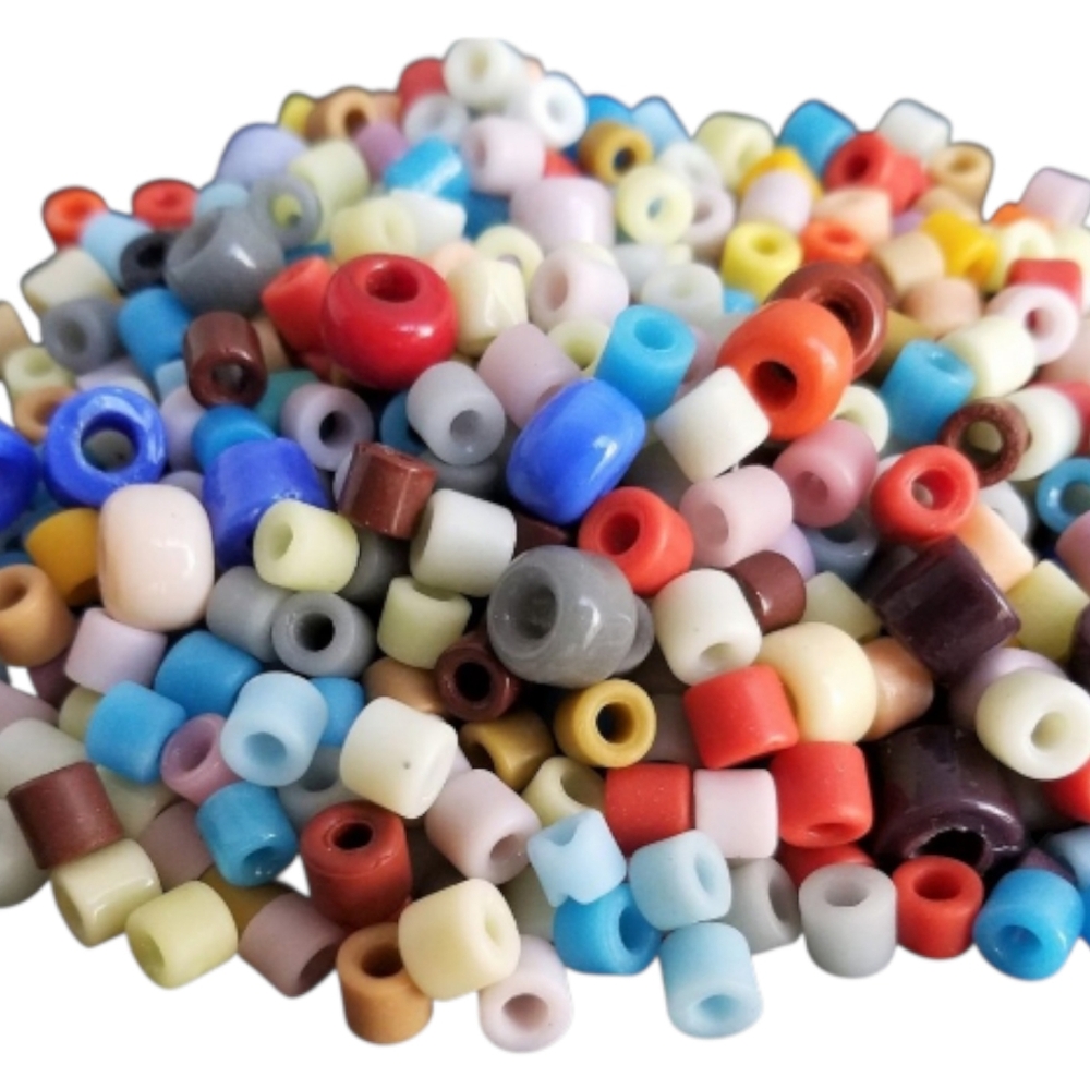 300+ Czech Glass BEADS vintage ASSORTED COLORS Mixed Pony 6 mm & Crow 9 mm